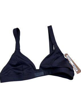 NWT Skims Signature Swim Fixed Triangle Bikini Top In Onyx Black Size S MSRP $44